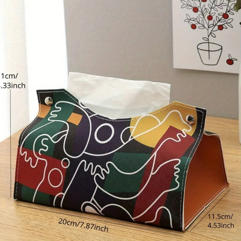 1 Minimalist PU Leather Tissue Box Cover Simple Design Living Room