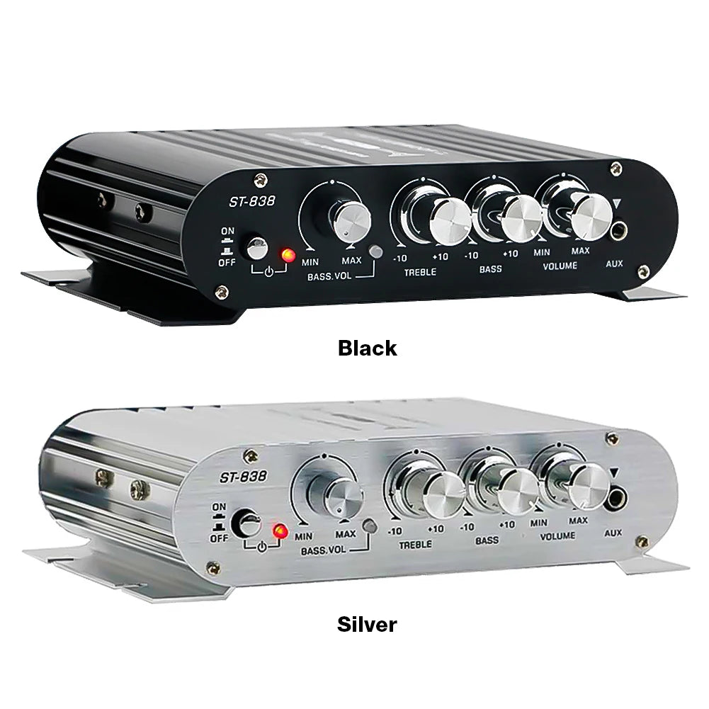 ST-838 Hifi 2 1 Channel Subwoofer Amplifier Bass Treble Adjustment