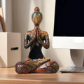 Meditation Statue Zen Candle Holder Resin Yoga Sculpture Tabletop