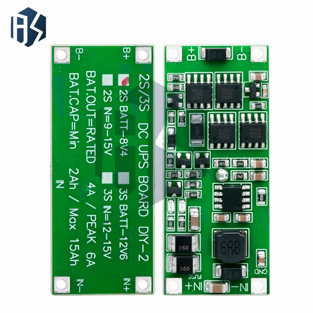 2S 3S Lithium UPS Step-up Charging Board 50W 4A Dual 12V 15V DC Zpaxo