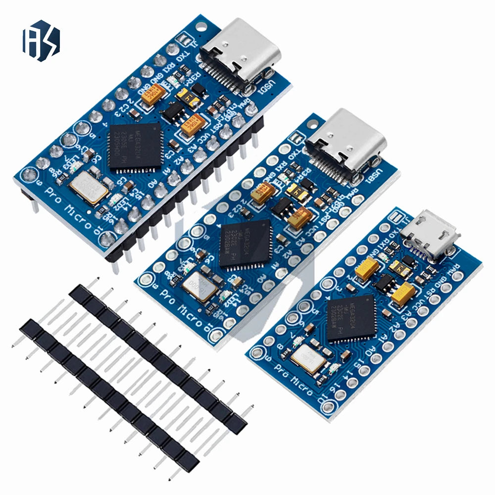 Pro Micro ATmega32U4 5V 16MHz Replace ATmega328 For Arduino TYPE-C With 2 Row Pin Header For Leonardo Mini Usb Interface Pro Zpaxo