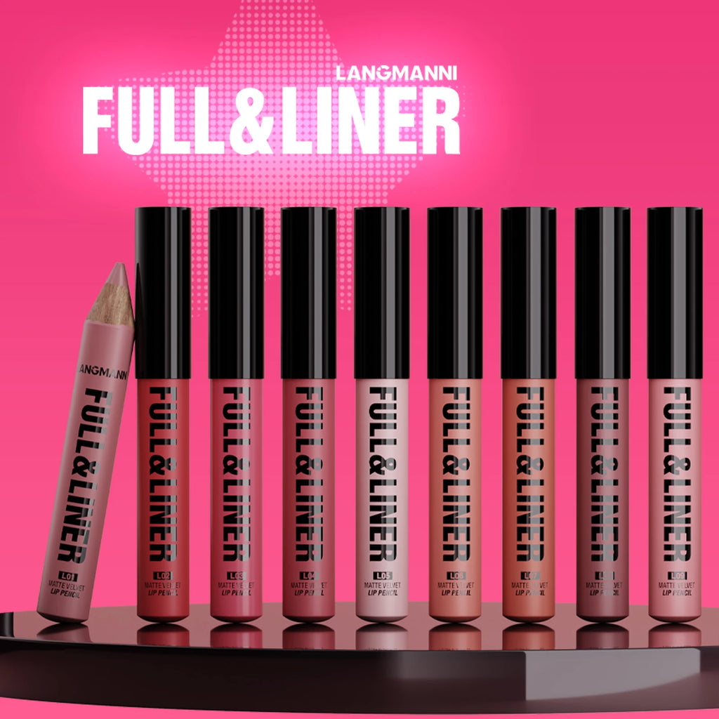 Matte Lip Liner, Lipstick, Wooden Pen Can Be Cut, Lip Liner Lasts for A Long Time,Does Not Stick To The Cup,Does Not Fade Zpaxo
