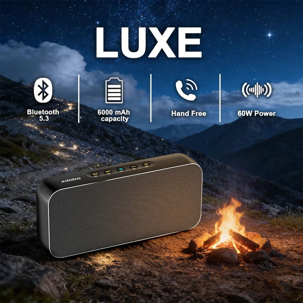 XDOBO LUXE Bluetooth Speaker Wireless 60W Power Subwoofer Deep Bass Zpaxo
