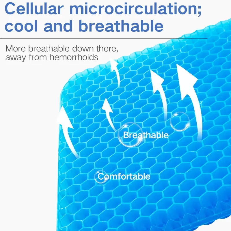 Gel Seat Cushion Summer Breathable Honeycomb Design Pressure Relief