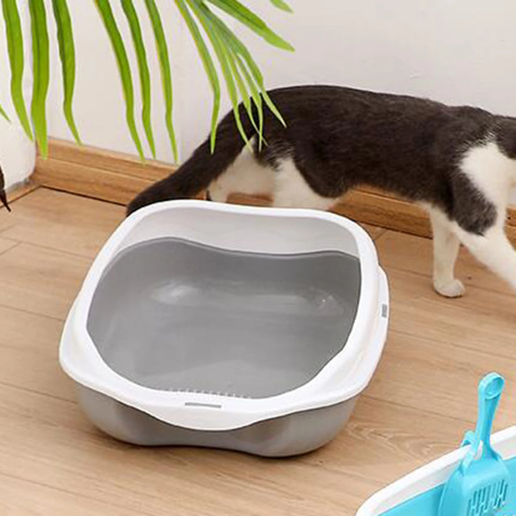 Semi enclosed cat little box With High Side Bedpan Potty Toilet for Small Pets Indoor Cats little tray Kitty litter pan Shovel Zpaxo
