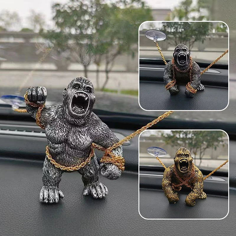 Funny Gorilla Car Dashboard Ornament – Resin Ape Figurine