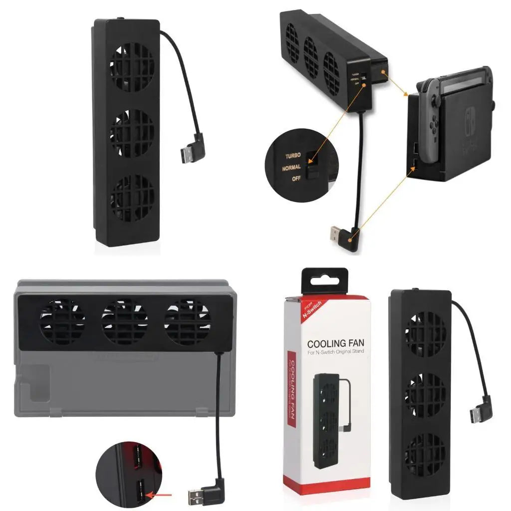 Game Console Cooling Fan 5V External Silent USB Cooler 3 Gear Zpaxo