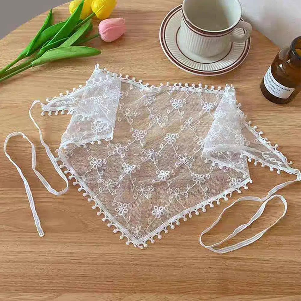 Retro Floral Lace Head Wrap Scarf | Women's Triangle Headscarf Lace Head Wrap Scarf Zpaxo