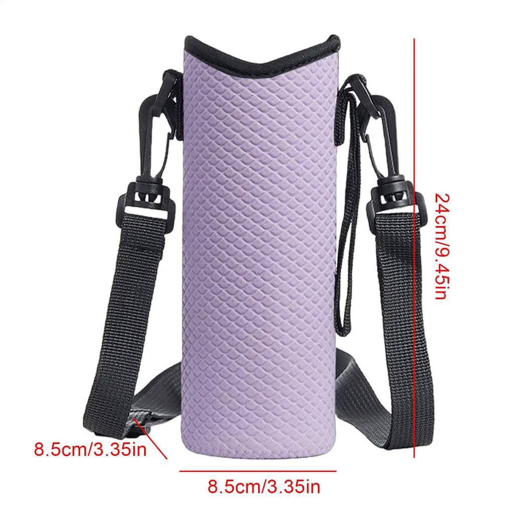 Insulated Neoprene Water Bottle Holder Crossbody Sleeve Adjustable