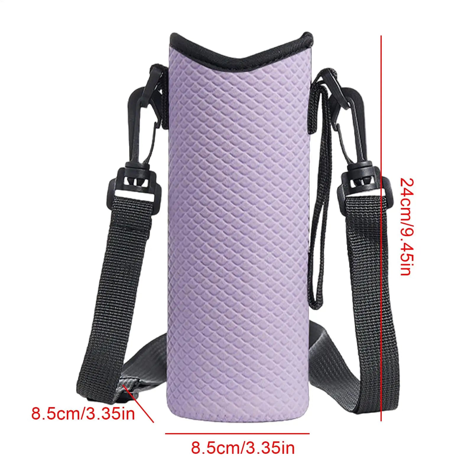 Insulated Neoprene Water Bottle Holder Crossbody Sleeve Adjustable