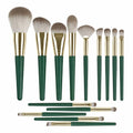 14-Piece Makeup Brush Reusable Washable Make Up Brushes Soft Beauty Zpaxo 14PC-Green