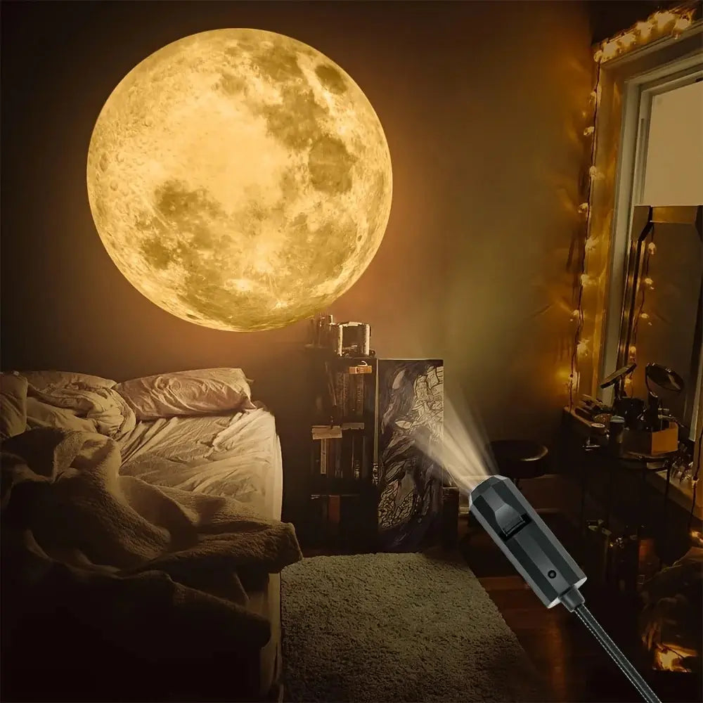 USB Ceiling Moon Earth Projection Lamp Starry Sky Galaxy Projector Romantic Atmosphere Night Light for Bedroom Home Decor Zpaxo