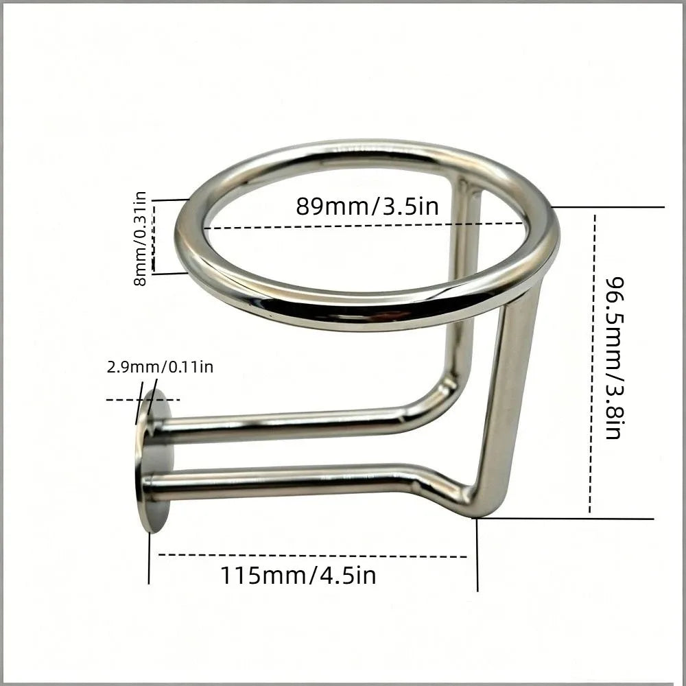 Stainless Steel Boat Ring Cup Holder Mirror Polished Closed Design Zpaxo