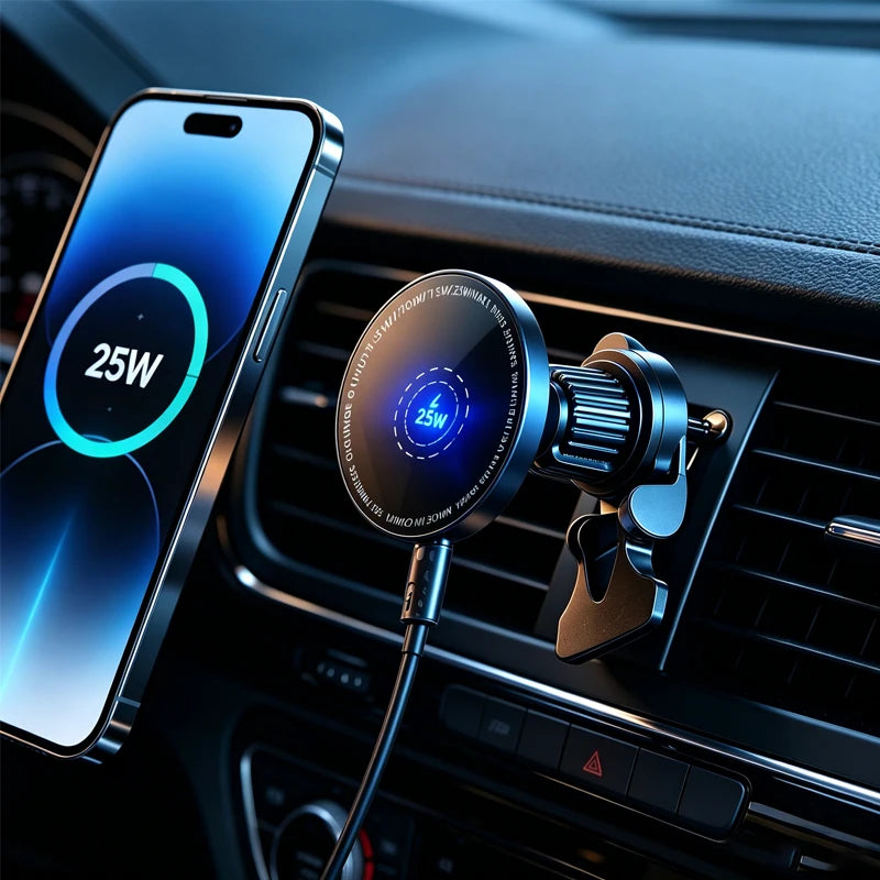 UYUXIO 25W Ultra Fast Charging Magnet Wireless Car Charger Cooling