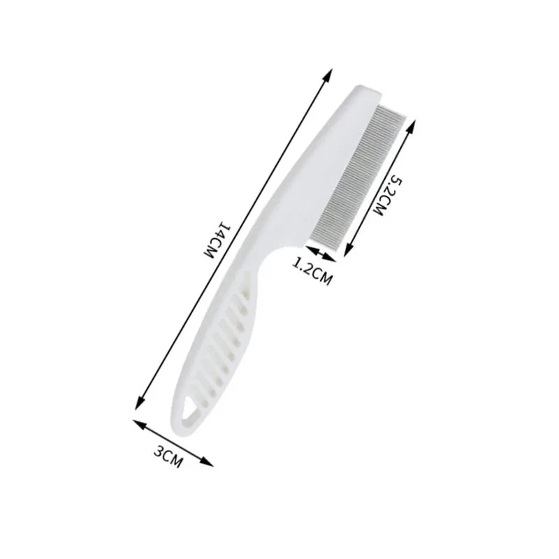 Flea Comb Dog Cat Hair Removal Brush Stainless Steel Dense Teeth Inline Comb Portable Pet Universal Grooming Cleaning Supplies Zpaxo S 14x3cm