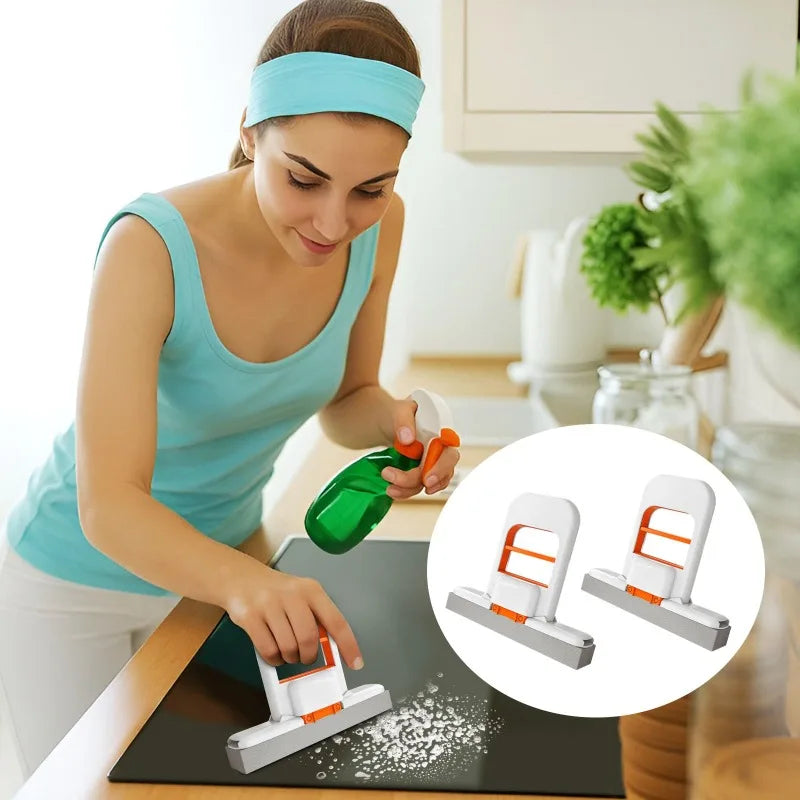 2/8PCS Self-Squeezing Mop Desktop Mops Handheld Sponge Mop Bathroom Kitchen Glass Foldable Tabletop Scrubber Mini Cleaning Tool Zpaxo