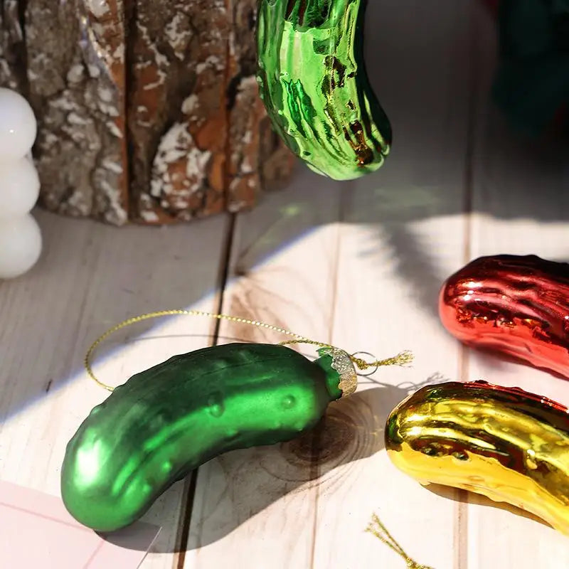 Christmas Glass Pickle Ornament – Festive Tree Hanging Pendant