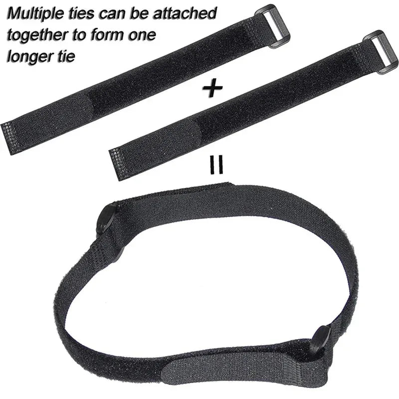 Reusable Nylon Hook & Loop Cable Ties 2×50cm – 10 or 60 Pack