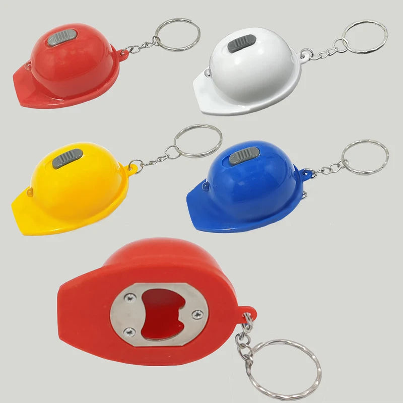 LED Helmet Bottle Opener Keychain – Flashing Light Party Tool