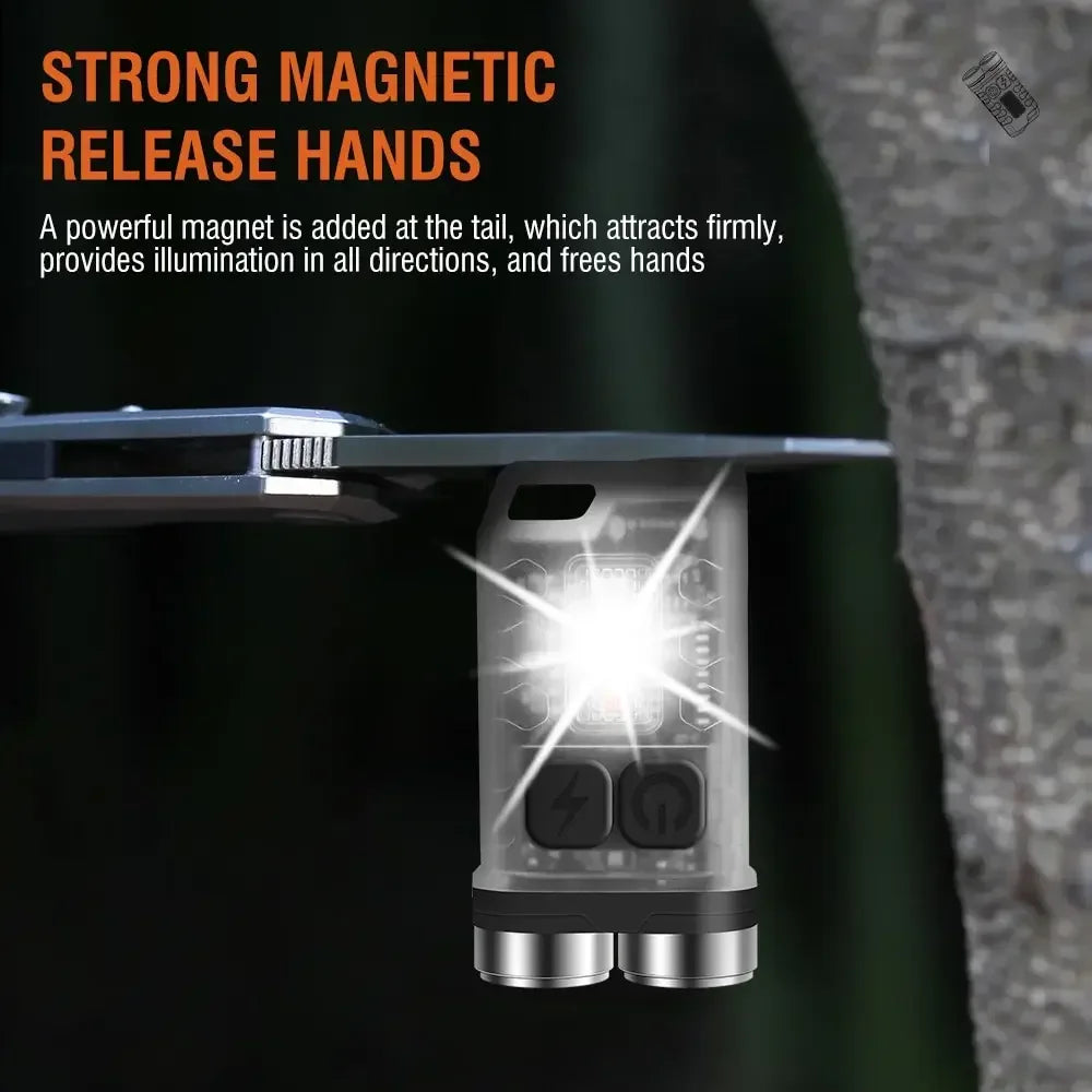 ESMARTER Mini LED Keychain Flashlight – USB-C Rechargeable Torch