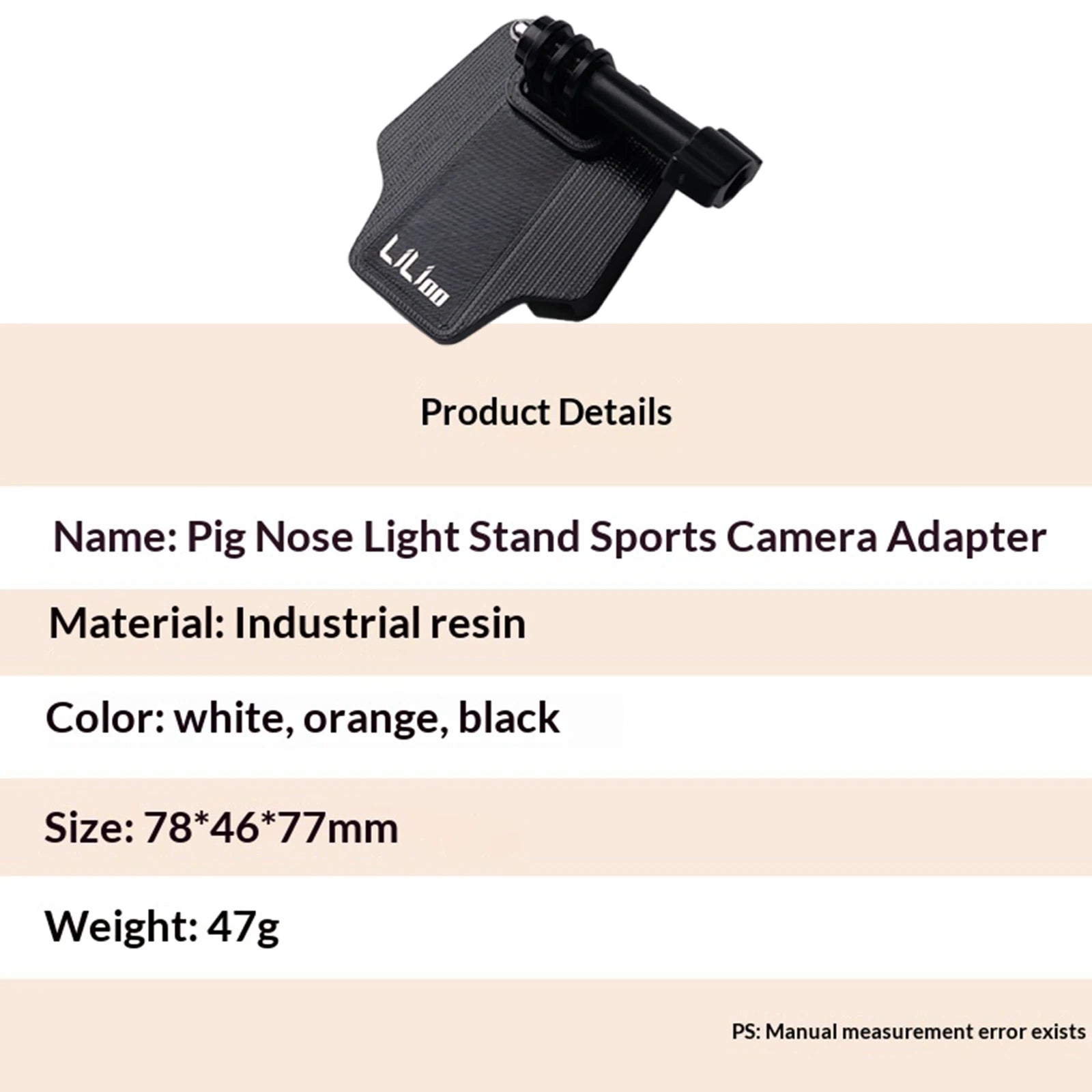 Folding Bike Pig Nose Lamp Stand Wear Resist Inspire Action Cameras