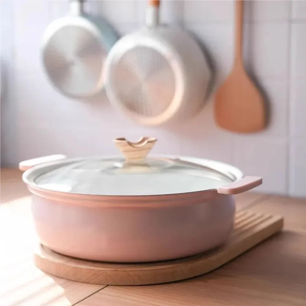 Double Ear Tabletop Soup Pot Induction Cooker Compatible Non-Stick Slow Cooker Small Hot Pot for Home Use Kitchenware Zpaxo