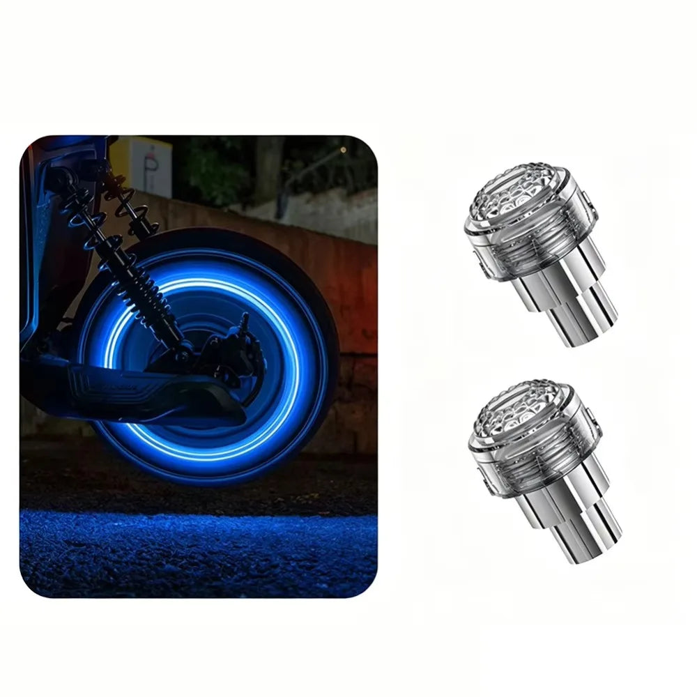 Waterproof Tire Valve Caps Light Single Seven Colors Motion Sensor Zpaxo Dark Blue