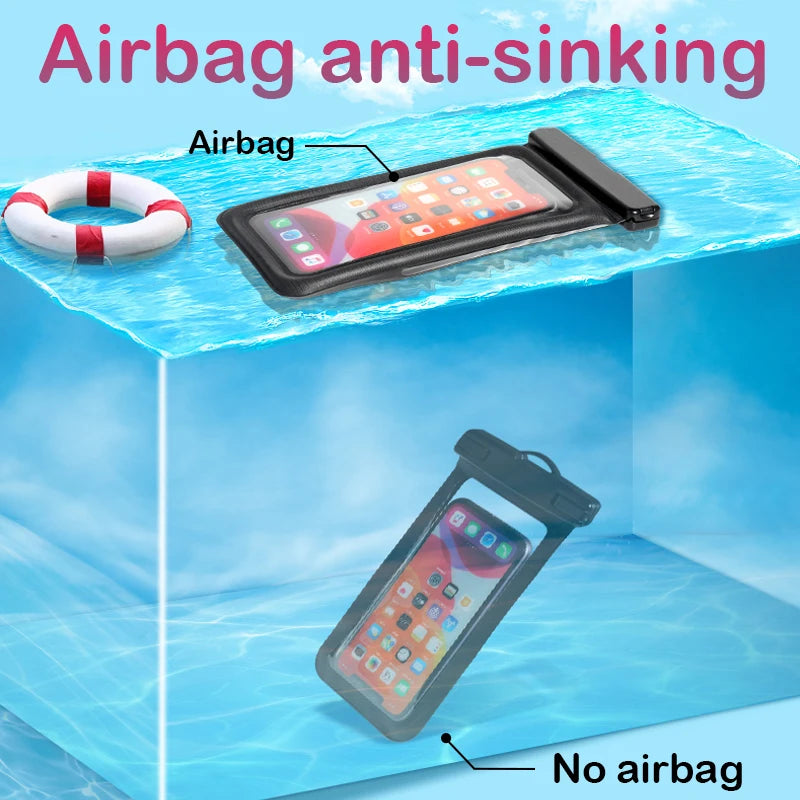 IP68 Floating Air Case Waterproof Outdoor Swimming Bag Phone Case For iPhone Xiaomi Huawei Phone Bag Protector Cover Accessories Zpaxo