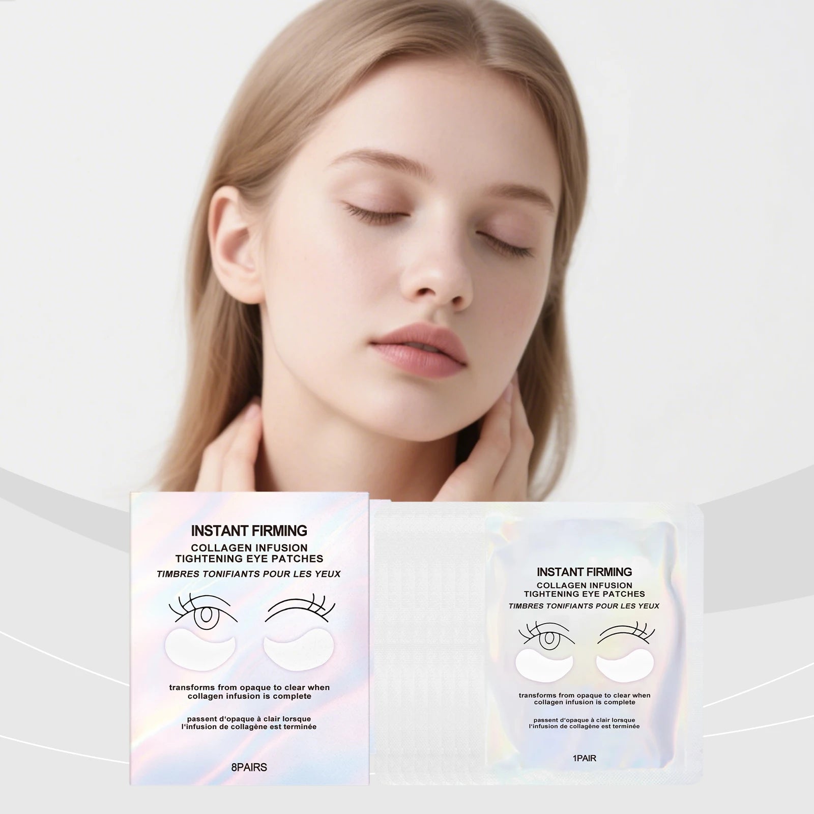 Collagen Eye Mask – Dark Circles, Puffiness & Fine Lines | 8 Pairs Under Eye Mask Zpaxo