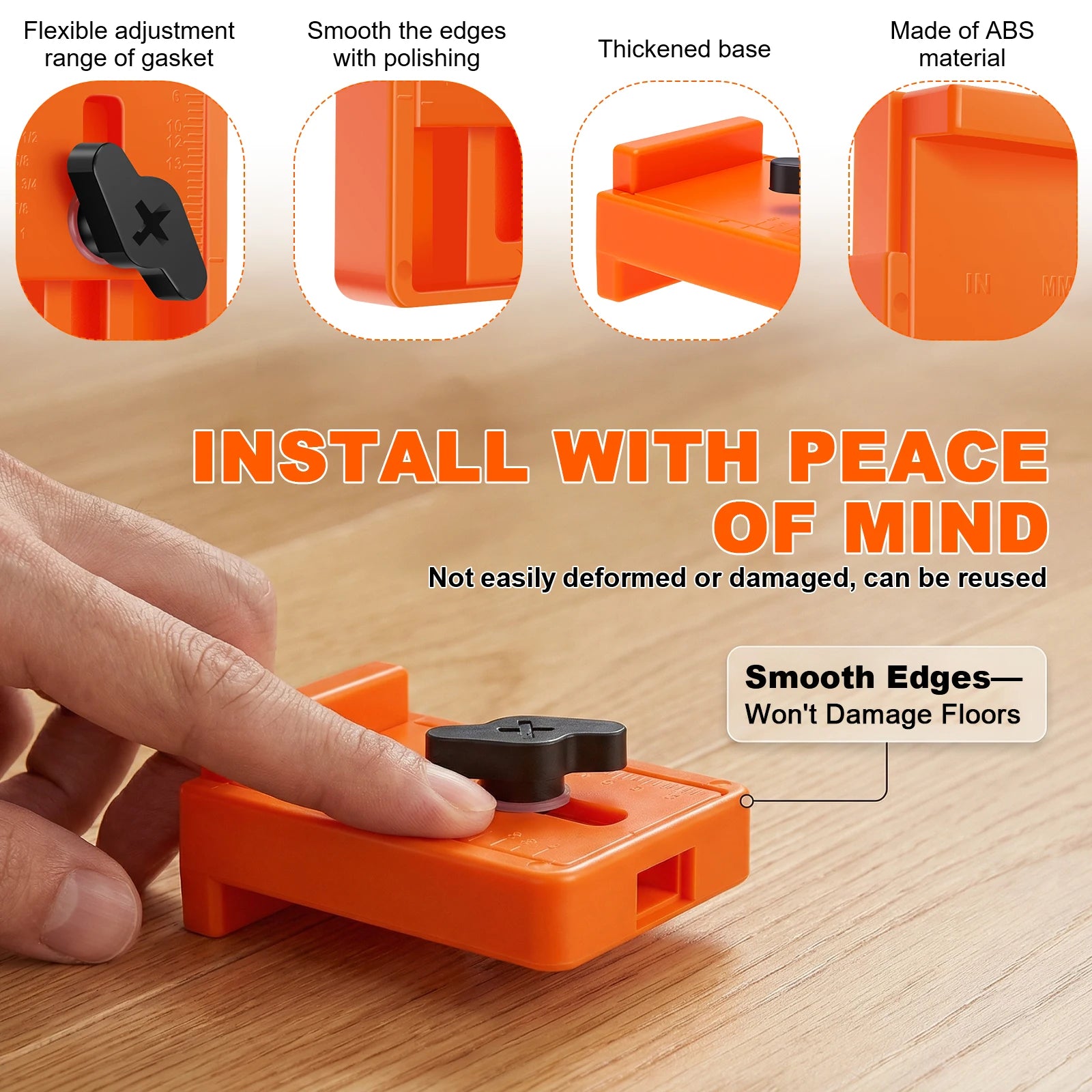 20pcs Flooring Spacers 1/4" to 1" (6-25mm) Adjustable Gap Stable Wide-Base Design Professional Laminate Wood & Vinyl Plank Floor Zpaxo