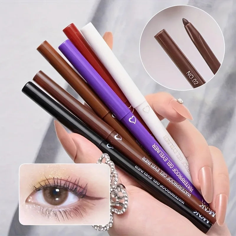Smooth Waterproof Eyeliner Gel Pencil Blue Brown Eyeliner Soft Easy Wear High Pigment Matte Concealer Pen Lasting Eyes Makeup Zpaxo