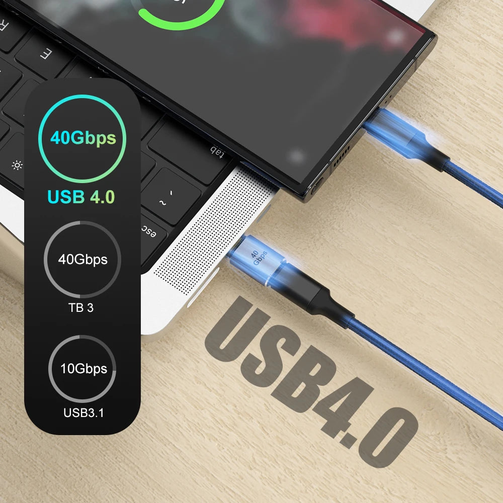 USB 4.0 40Gbps OTG Type C 90 Degree Adapter 100W USB C to Type C Fast Charging Converter USB C Data Adapter For Laptops Macbook Zpaxo