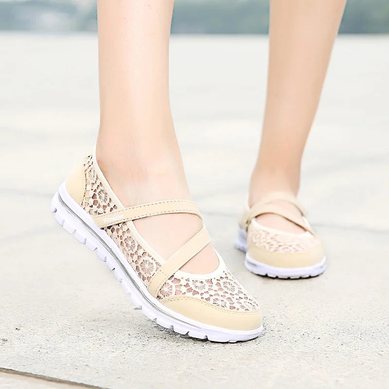 Woman Mesh Flats 2023 Women Fashion Breathable Vulcanized Women's Zpaxo
