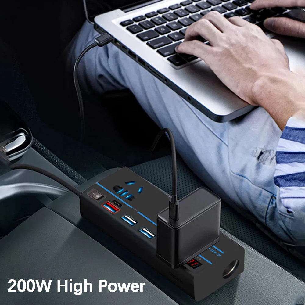 Power Adapter OFF Switch Car Inverter QC 3 0 USB PD Type-c Chargers Zpaxo