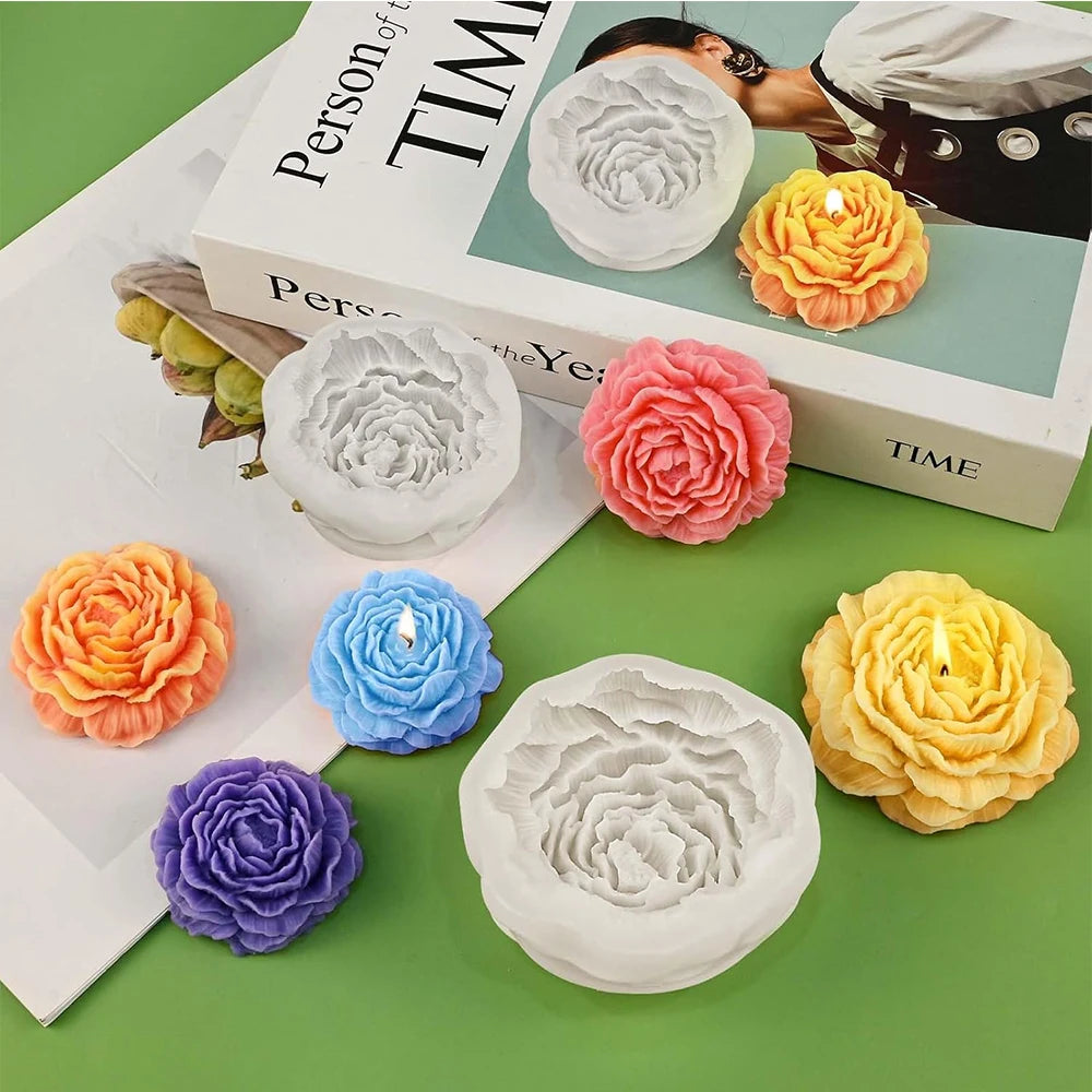 3D Peony Candle Silicone Mold for Valentine’s Day Gift DIY Flower Handmade Soap Aromatherapy Gypsum Crafts Making Home Decor Zpaxo