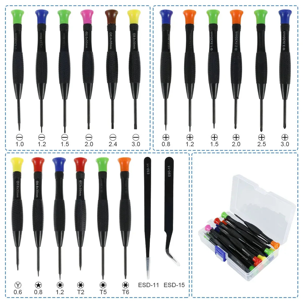 Magnetic Screwdriver Set Mini Multi-Function Magnetic Precision Screwdriver For Watch Eyeglasses Phone Repairing Hand Tools Zpaxo 20PCS