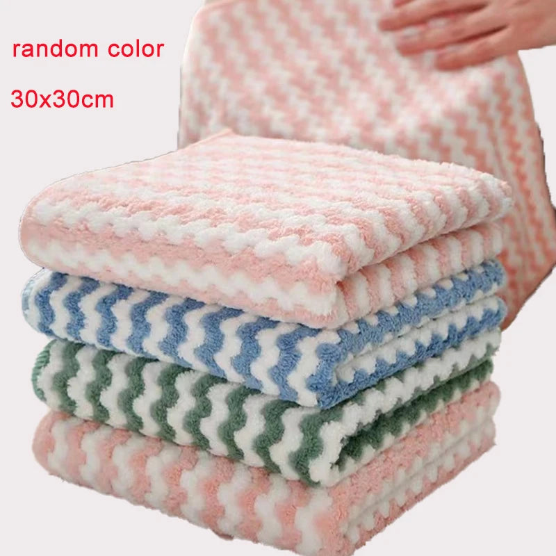 5 Microfiber Kitchen Dish Cloths Absorbent Non-stick Oil Cleaning