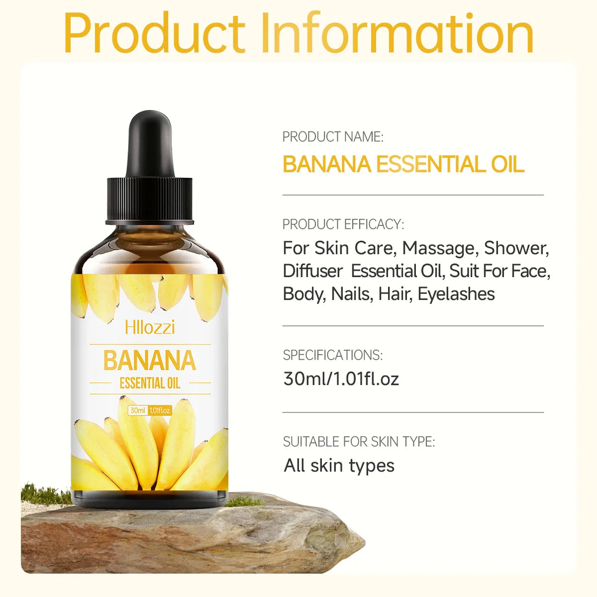 30ml banana essential oil brightens skin, moisturizes, repairs hair, aromatherapy humidifier soap, multifunctional essential oil Zpaxo