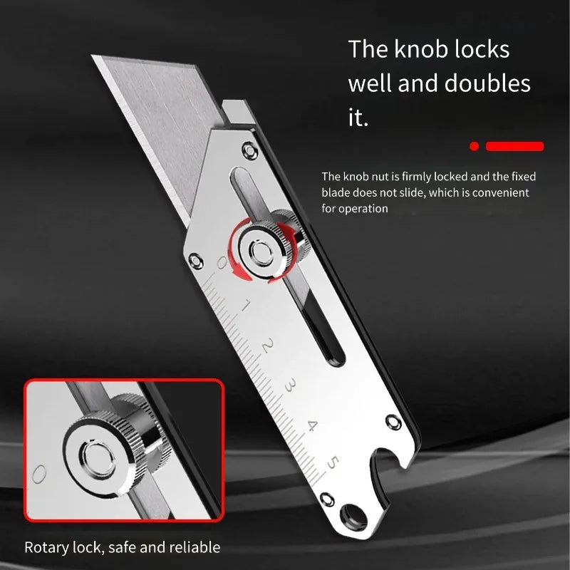 Compact Stainless Steel Utility Knife + SK4 Blades & Bottle Opener Utility Knife Zpaxo