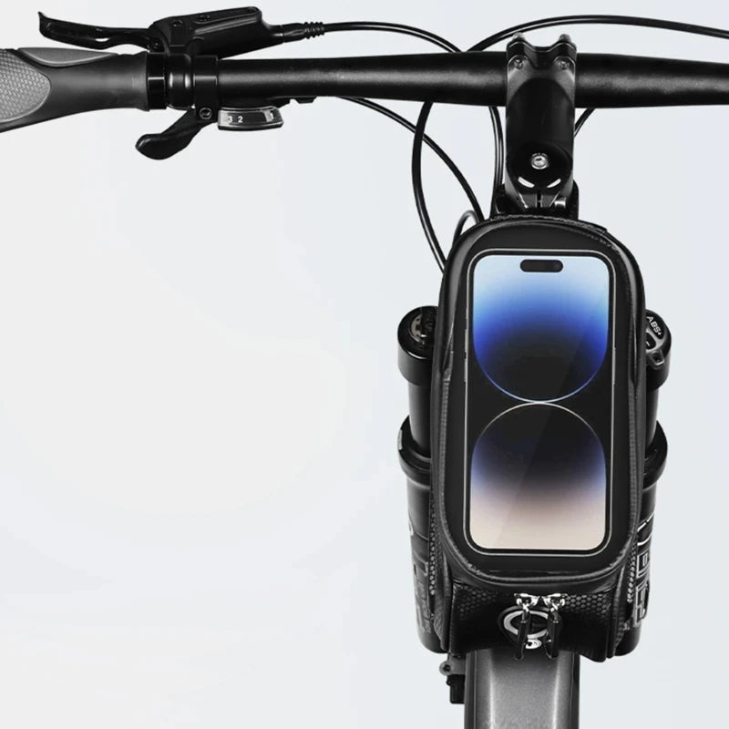 New Bike Bag Frame Front Top Tube Cycling Bag Waterproof 7.2 inch Cell Phone Case Touchscreen Bag MTB Pack Bicycle Accessories Zpaxo
