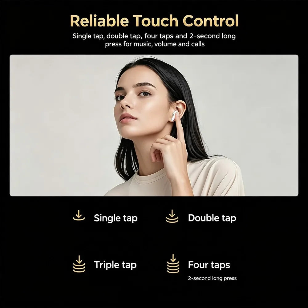 KEBIDUMEI Bluetooth Ear Earphones 6-Mic 48dB Noise Cancelling ANC