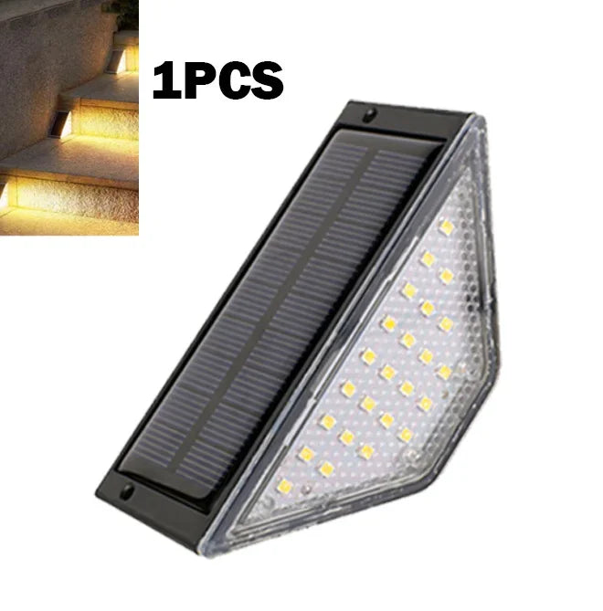 22 24LED Solar Stair Light IP67 Waterproof Outdoor Step Anti-theft Zpaxo 24LED-Warm light 1PC