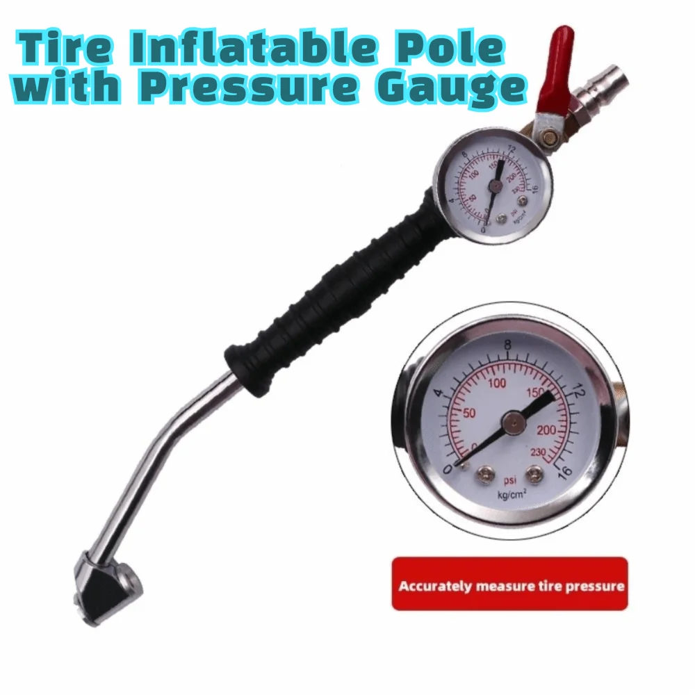 Hook Type Tire Inflatable Pole Quick Inflation Extended Rod Tire Inflation Adapter Heavy Duty Non-slip Handle Zpaxo