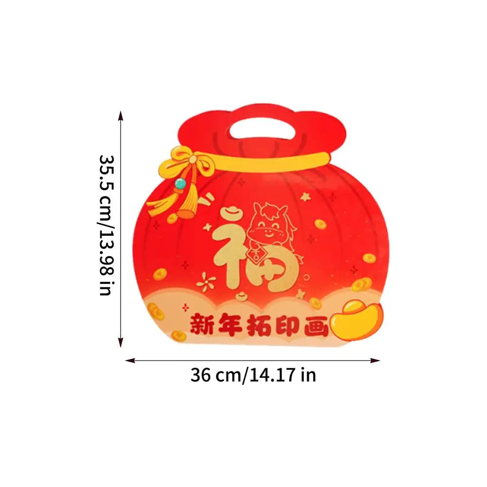 Texture Plates For Art Chinese Character Crafts Kit New Year Rubbing Art Kit For Boys Girls Home School Kindergarten Holiday Zpaxo China Mainland Red