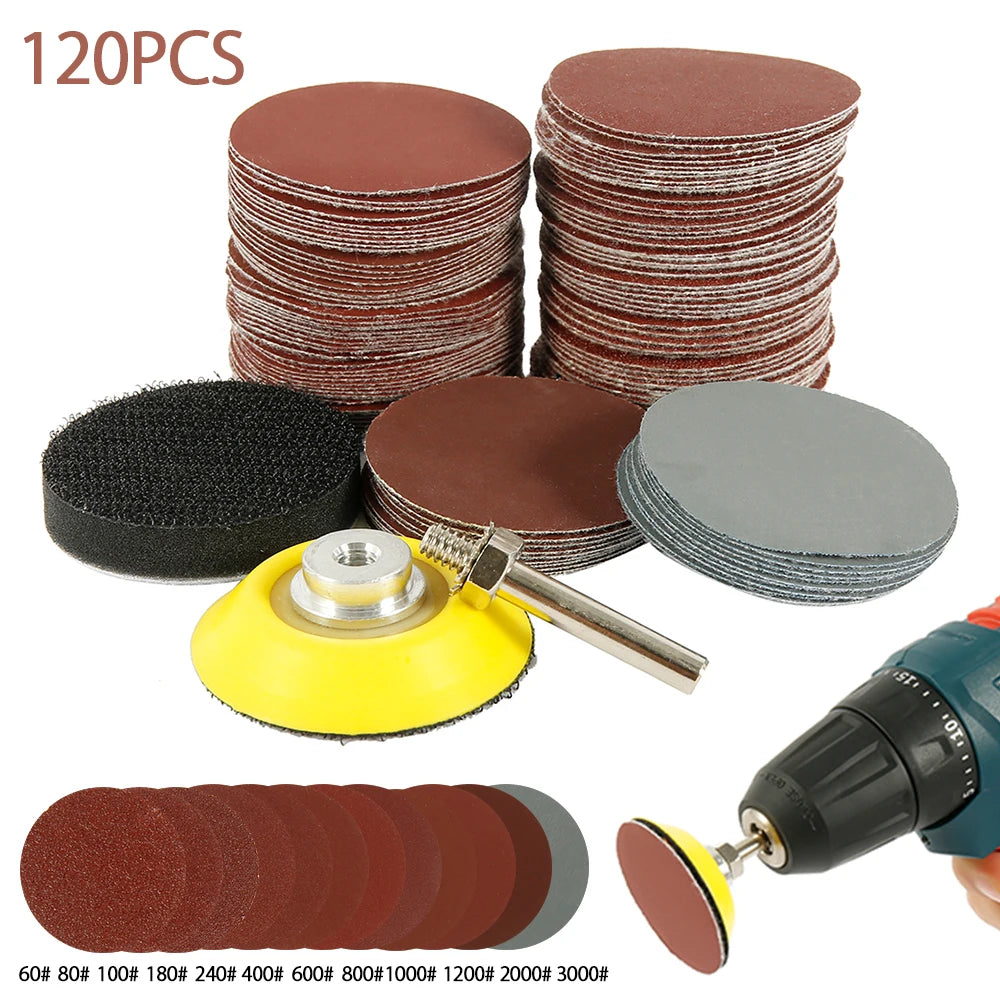 110/120Pcs Sanding Disc 2 Inch Round Sanding Sheet Sanding Pads Paper Drill Grinder Rotary Tools 60-3000 Grit for Metal WoodWork Zpaxo 120PCS