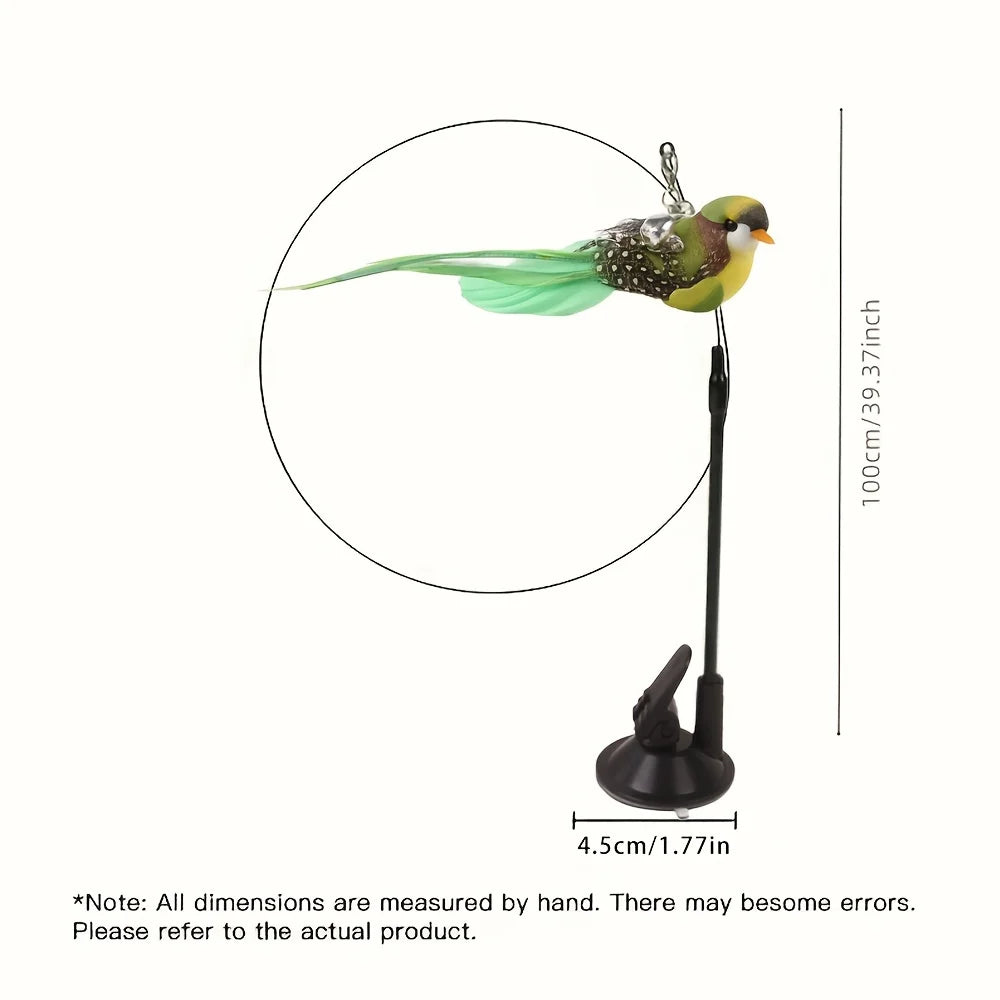 Interactive Cat Toy Handfree Cat Stick Playing Kitten Playing Teaser Wand Toy Suction Cup Bird/Feather Cat Wand Pet Supplies Zpaxo