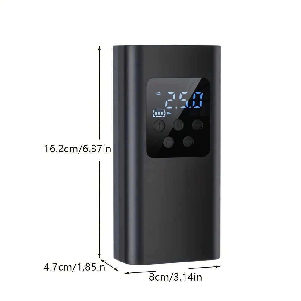 Digital Display Portable Air Compressor, Tire Inflator,Wireless Smart One-Button Quick Inflator with LED Light,Suitable for Cars Zpaxo