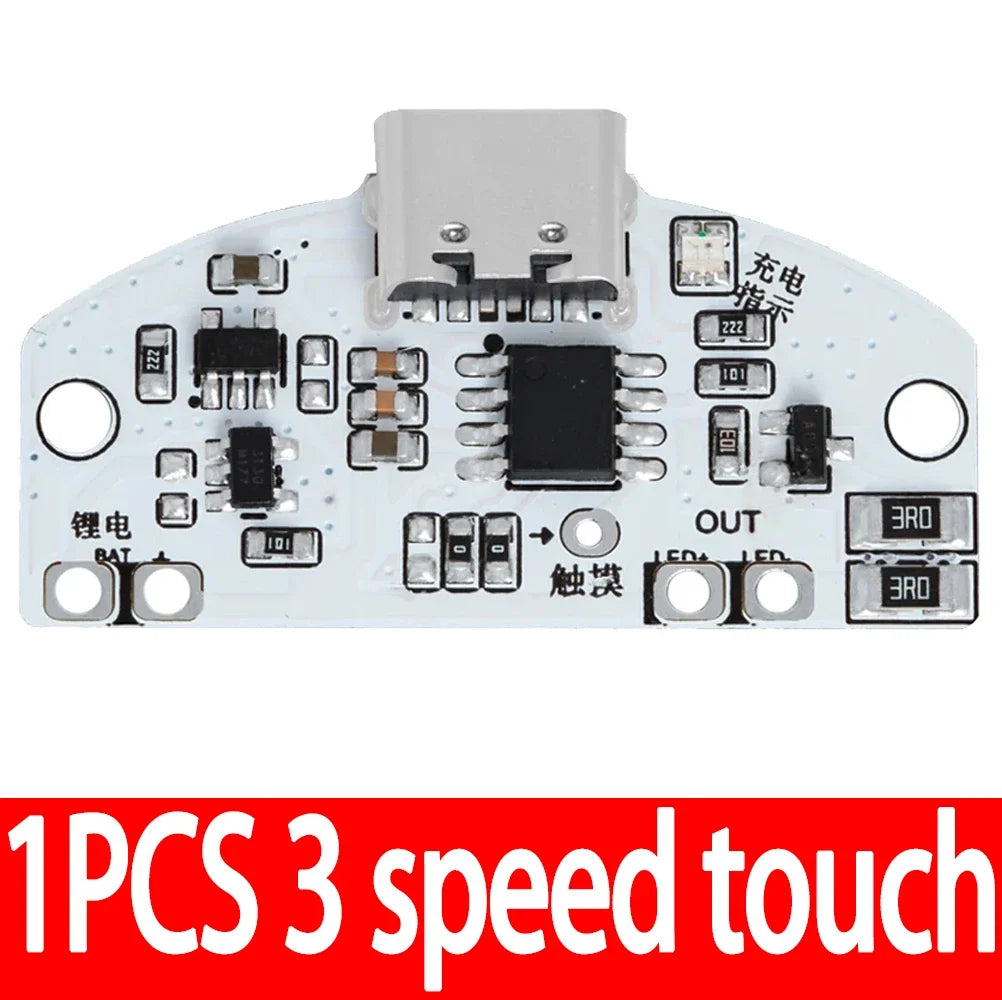 Type-c Touch Lamp Dimmer Module 3-Mode Stepless Dimming LED Zpaxo 3 speed touch 1PCS