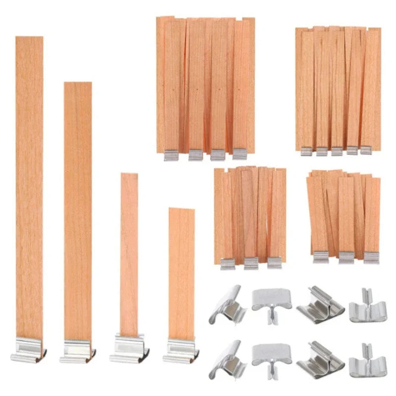 30-Pack Wooden Candle Wicks with Clip Base – Smokeless Candle Making Candle Making Wicks Zpaxo