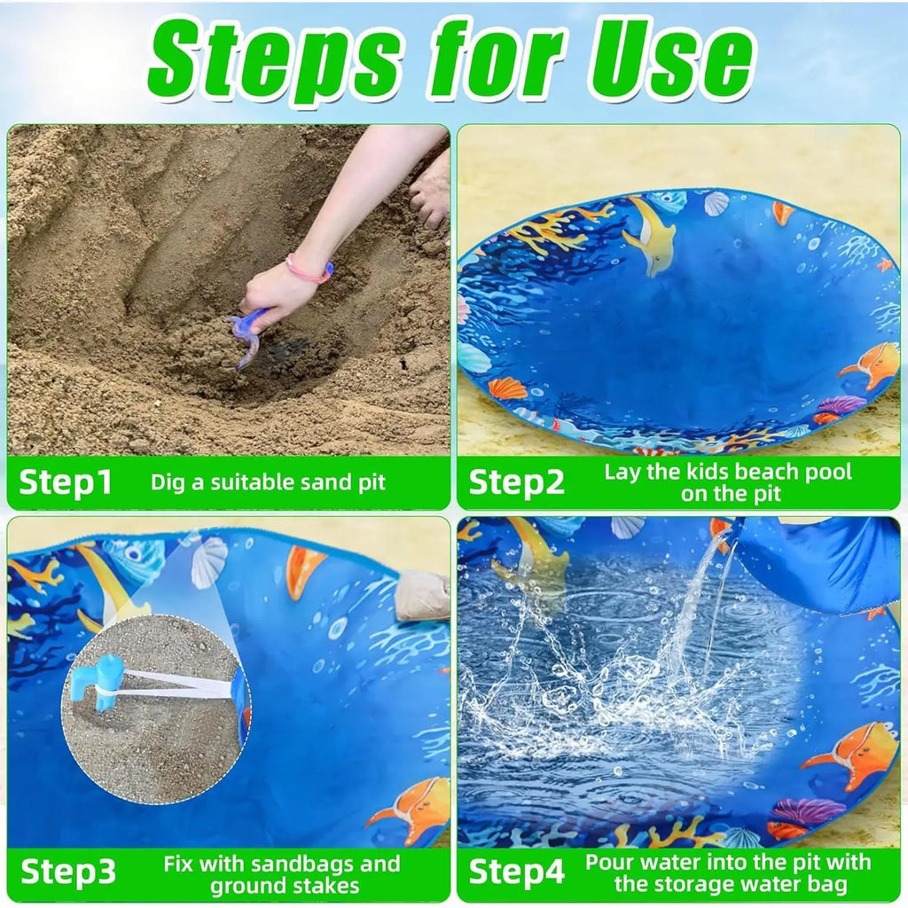 Beach Pool Kids Baby Paddling Toys Carrying Bag Sandproof Water Play Zpaxo
